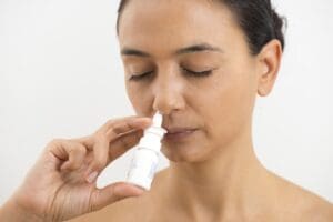 Woman using Spravato after the spravato monotherapy approval