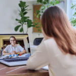 Virtual appointment discussing signs of depression in college students